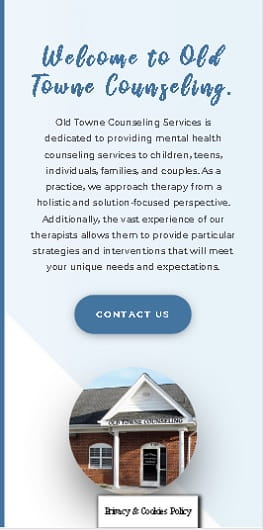 Old Towne Counseling New Mobile Website Design by The Styles Agency.