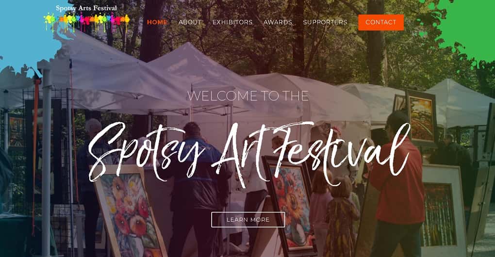 The Spotsy Arts Festival Website Before We Redesigned It.