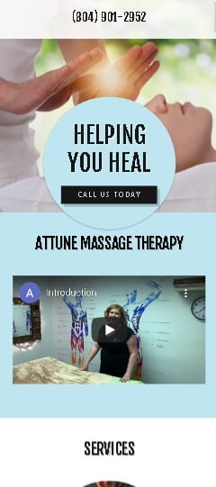 Attune Massage Therapy Mobile Version - Before Redesign