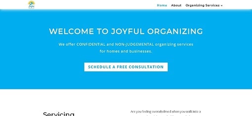 Joyful Organizing Website Design Desktop Version designed by The Styles Agency.