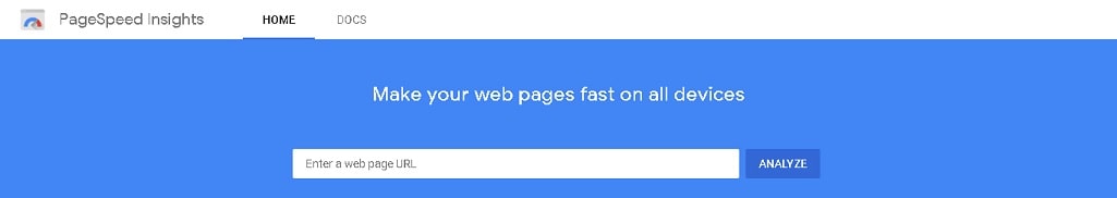 Google Page Speed Insights website