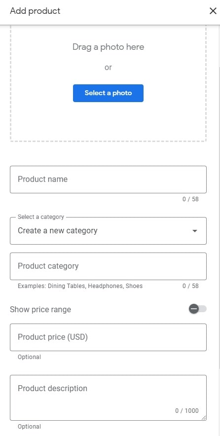 Upload Products to Google Business Profile