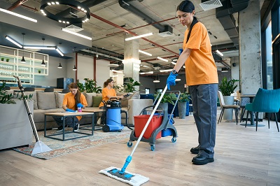 Employees of the cleaning company